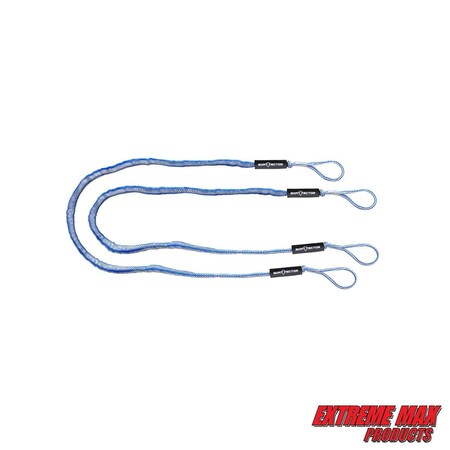 Extreme Max Extreme Max 3006.3089 BoatTector Bungee Dock Line Value 2-Pack - 8', Blue/White 3006.3089